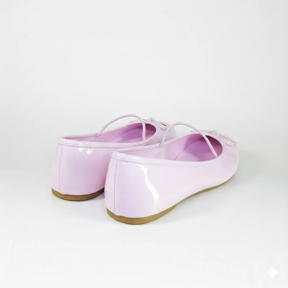 1031 Shoes Size 13/L Girls Dressy Flat Soft Pink Patent Leather Ballet Bow Ankle